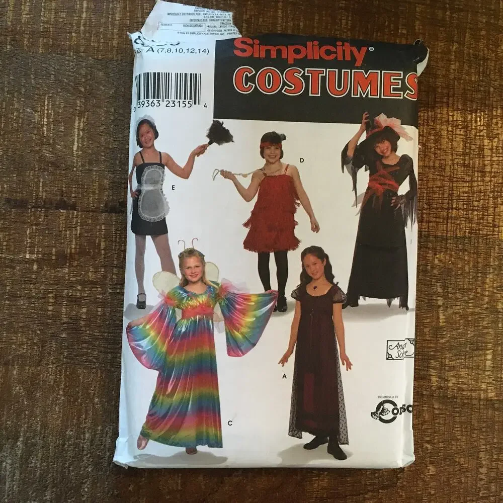 Simplicity Sewing Pattern 8830 Girls Halloween Costumes Dress Accessories UNCUT